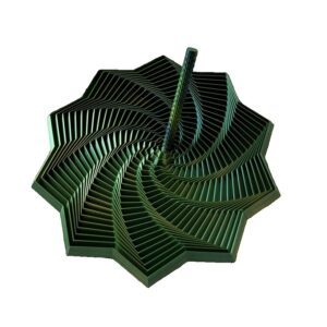 Jucarie Decompresie  Model Stea 3D DuoChrome Maner Spirala Turn Magic Geometric Multiple Forme Anti-stress 11 cm Negru/Verde