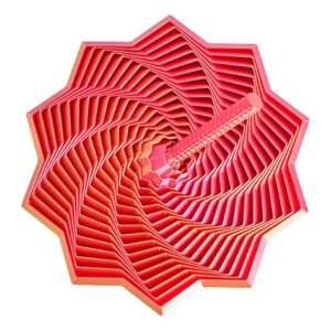 Jucarie Decompresie  Model Stea 3D DuoChrome Maner Spirala Turn Magic Geometric Multiple Forme Anti-stress 17 cm Roz/Auriu