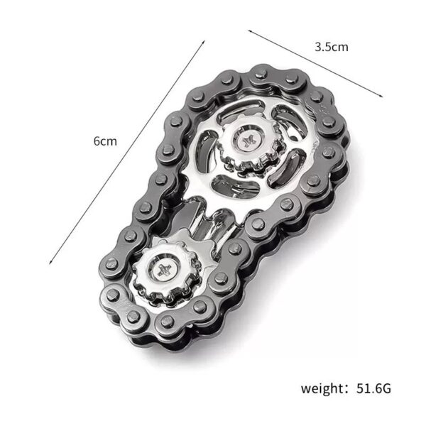 Jucarie Fidget Spinner Premium Anti Stres  Giroscop din Aliaj Jucarie din Metal de decompresie forma Lant de Angrenaj de Bicicleta 6 x 3.5 cm Negru