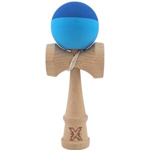 Kendama X Originala Profesionala  din Lemn Rubber Grip 18 cm Albastru/Bleu