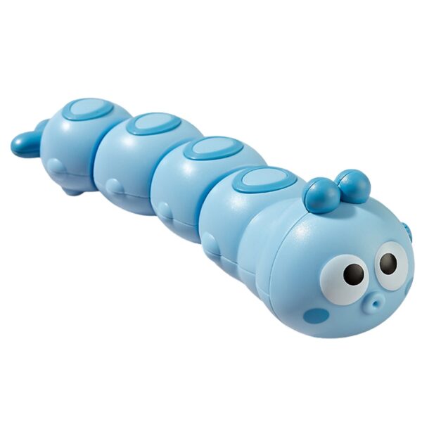 Jucarie mecanica pentru copii  omida haioasa material ABS cu cheita distractiva se taraste se misca 15 x 4 cm albastru