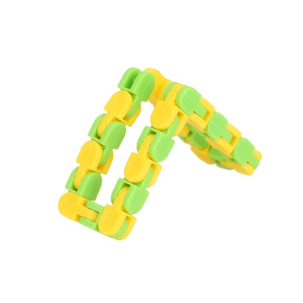 Jucărie Senzorială Antistres  - Puzzle de Îmbinat Tip Șarpe 24 Piese +3 Ani Galben/Verde