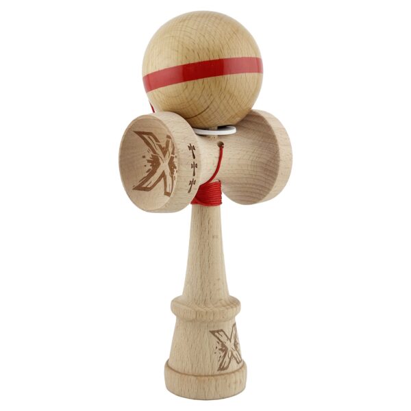 Kendama X Originala Profesionala  Super Sticky Cupe Mari KING SIZE V3 Gaura in Baza Rulment Metalic din lemn 18 cm Ata 62/65 cm Original Rosu