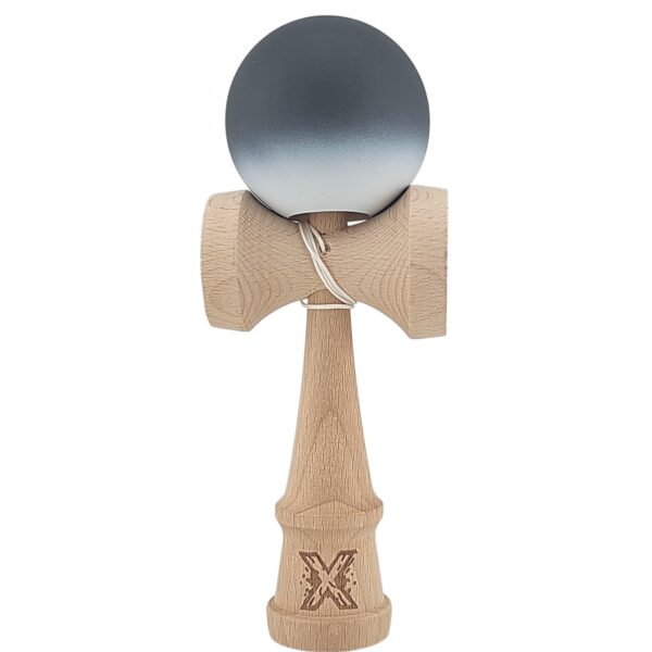 Kendama X Originala Profesionala  din Lemn Rubber Grip 18 cm Alb/Negru