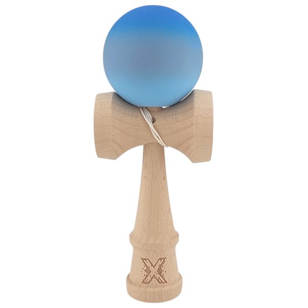 Kendama X Originala Profesionala  din Lemn Rubber Grip 18 cm Albastru/Gri/Bleu