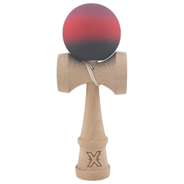 Kendama X Originala Profesionala  din Lemn Rubber Grip 18 cm Mov/Rosu/Negru
