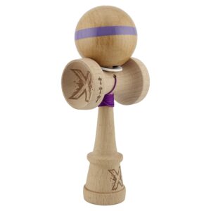 Kendama X Originala Profesionala  Super Sticky Cupe Mari KING SIZE V3 Gaura in Baza Rulment Metalic din lemn 18 cm Ata 62/65 cm Original Mov
