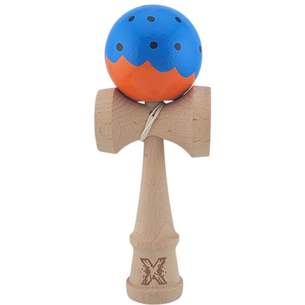 Kendama X Originala Profesionala Limited  din Lemn Super Sticky 18 cm Albastru/Portocaliu