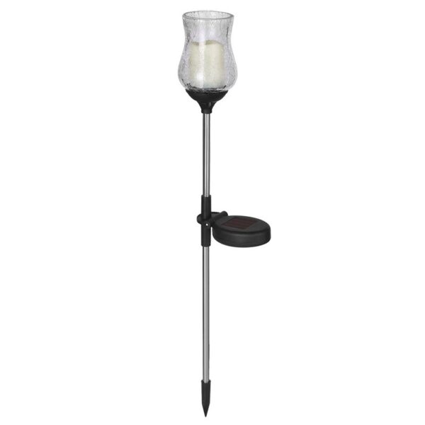 Lampa solara LED tip Lalea pentru gradina  inaltime 55 cm  material sticla si ABS 2V ABS 600mAh alb cald