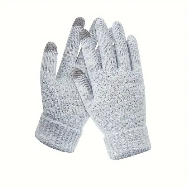 Manusi de Dama  Functie Touchscreen (ecran tactil) Material Acril Tricotat Manseta Elastica Interior Catifelat Marime Universala Gri