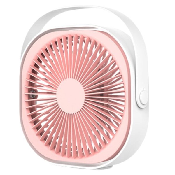 Mini ventilator pentru birou cu usb  rotire 360 grade 3 viteze 4000 mA 13.5 x 128 Roz