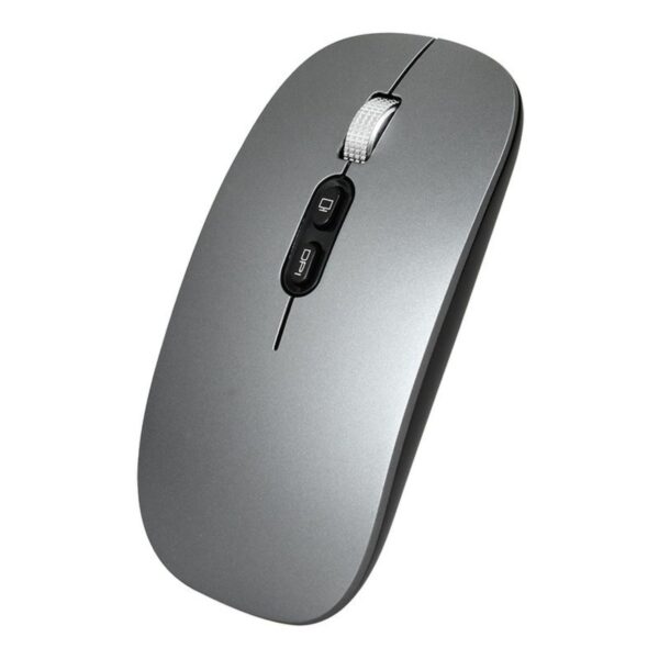 Mouse Wireless Reincarcabil  Compatibil Windows/macOS Bluetooth 5.1 + 2.4GHz Silentios DPI 800/1200/1600 Gri Inchis