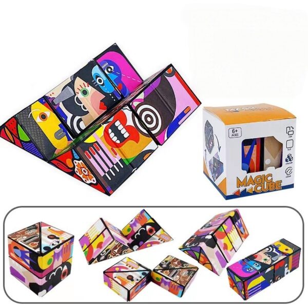 Jucarie Interactiva  3D Cub Rubik Diferite Forme Anti-stress Abstract Multicolor