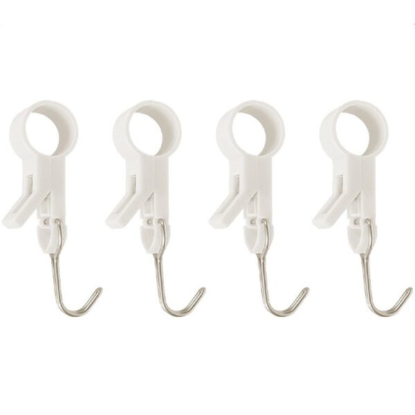 Set 4 Carlige Multifunctionale  Tubulare Pentru Baie/Bucatarie din ABS 8.7 x 3.5 cm Alb