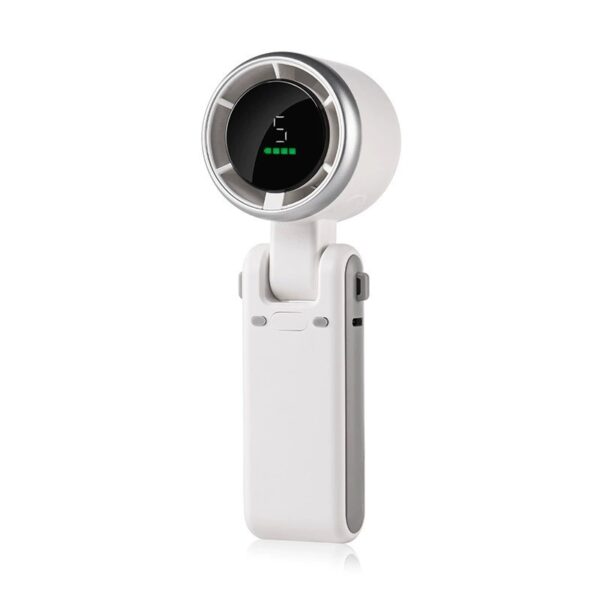 Mini Ventilator Portabil  5 Trepte de Viteza Afisaj Digital Incarcare USB 5V 2A 5.95 x 5.2 x 17.2 cm Alb