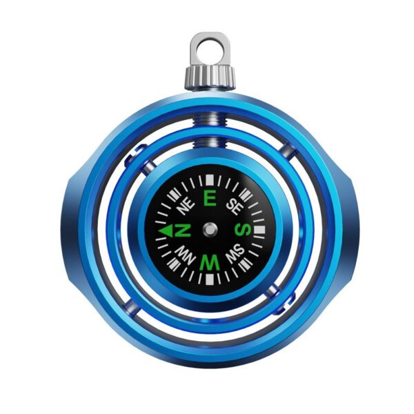 Fidget Spinner Busola Palm  Tip Giroscop Rotativ Model Pandativ / Breloc Antistress Aliaj Zinc 48x42x12 mm 21 gr Albastru