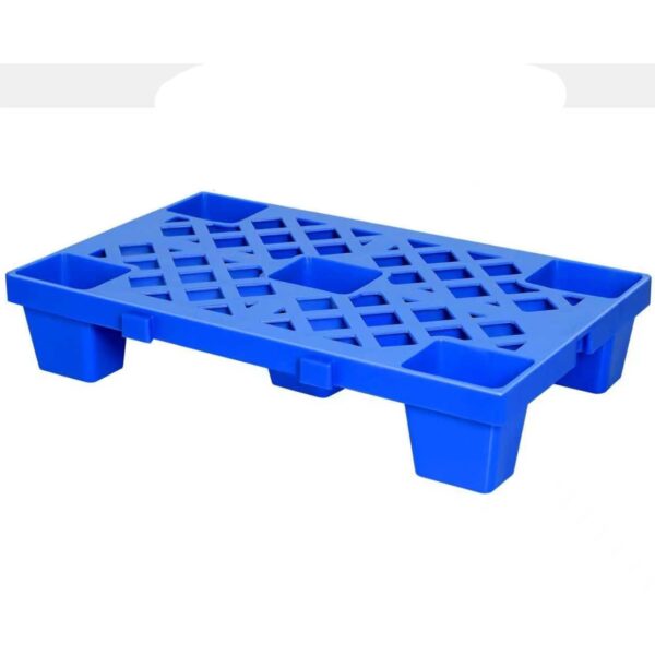 Palet de Transport  40 x 40 x 10 cm din Plastic durabil Palet pentru Stivuitor in Depozit Rezistent la Umiditate Grila Ingrosata 5 Picioare Albastru 
