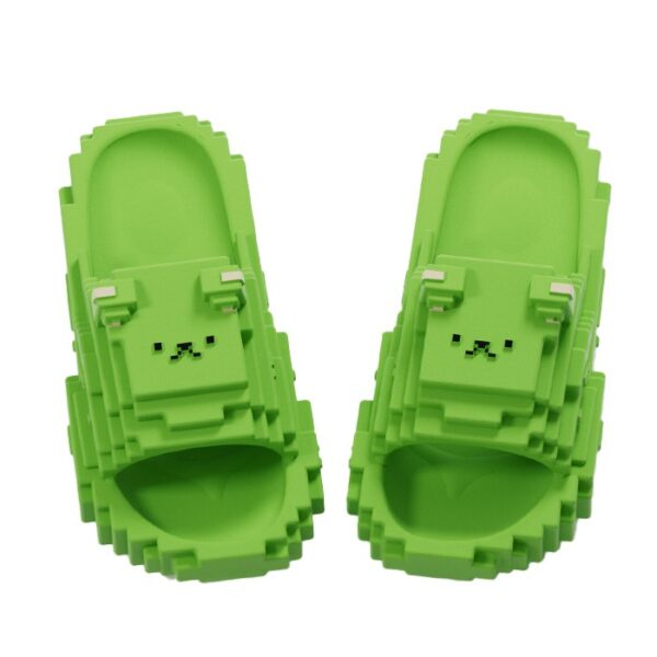 Papuci Casual pentru Adolescenti  Model Unisex de Forma Pixel Rezistenti Usori si Moi din Spuma EVA Antiderapanti Marime 36-37 Verde deschis
