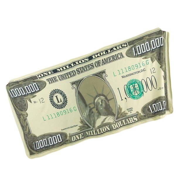 Patura de Pat sau Canapea  Model Bancnota Dolari Microfibra 80x160 cm Verde