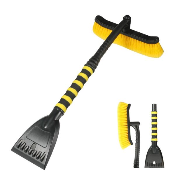 Perie de Zapada cu Racleta pentru Masina  Multifunctionala Rotativa Demontabila cu Maner Antiderapant Aluminiu Plastic Fragmentarea Ghetii de pe Parbriz Solutia pentru Iarna pentru Dezghetare 54x10.5x27 cm Galbena