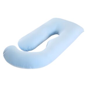 Perna pentru Gravide  Perna de Sarcina Detasabila si Lavabila Ergonomica Tip J Captuseala din Poliester 155 x 75 x 60 cm Albastru deschis