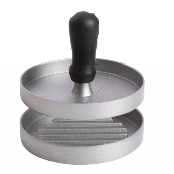 Presa manuala pentru burgeri  material ABS si aluminiu forma si presa usor de curatat si folosit 11.7 x 8.5 cm gri