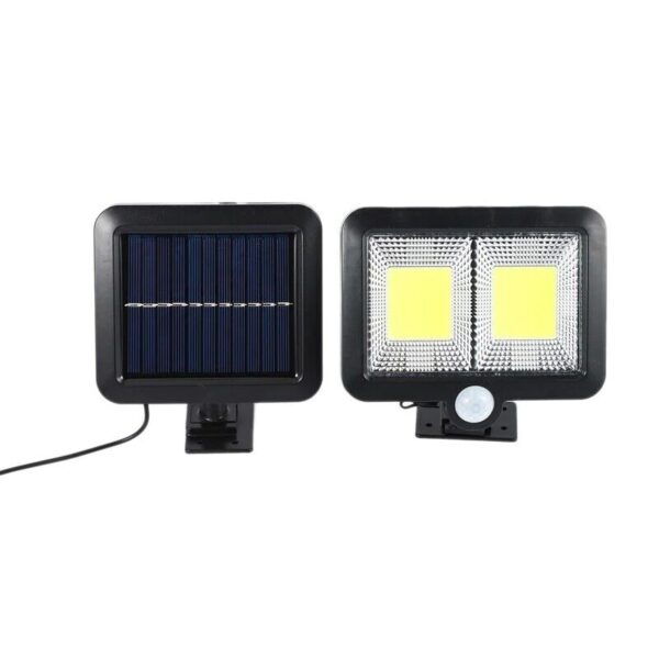 Lampa solara  cu senzor de miscare 108 COB LED 2 grile ip65 negru