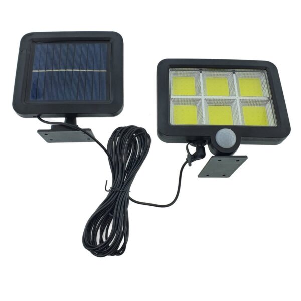 Lampa Solara LED 120 COB  6 Grile Senzor de Lumina si Miscare Lungime Cablu 4.8 m Lumina Alba
