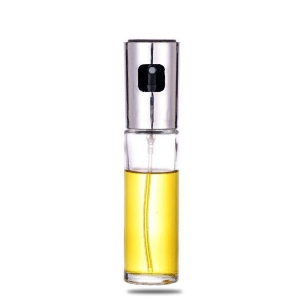 Pulverizator Ulei Otet  din Sticla 100 ml Reincarcabil 18.3 x 4.3 cm Capac Lucios Argintiu