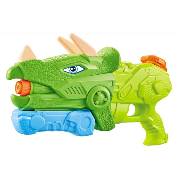 Pistol cu Apa pentru Copii Rezervor Pentru Piscina/Plaja  6ani+ Triceratops 3 duze Verde 1330ML