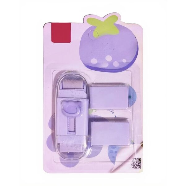 Radiera Retractabila  Model Ursulet Reglare Push-Pull Radiera de tip Push Doua Radiere de Rezerva in set din Cauciuc Mov