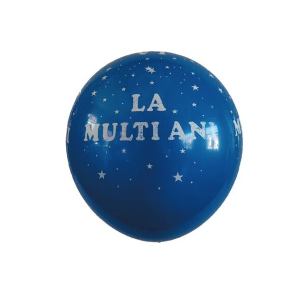 Set 10 Baloane din Latex  Model Party Print Aniversare La Multi Ani 23 cm Albastre