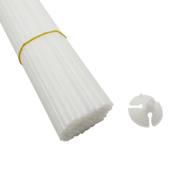 Set 100 Bete cu Rozete pentru Baloane  Suporturi de plastic Usor de instalat Reutilizabil Pentru aniversare Nunta Ziua de Nastere Decor 40 cm Transparente