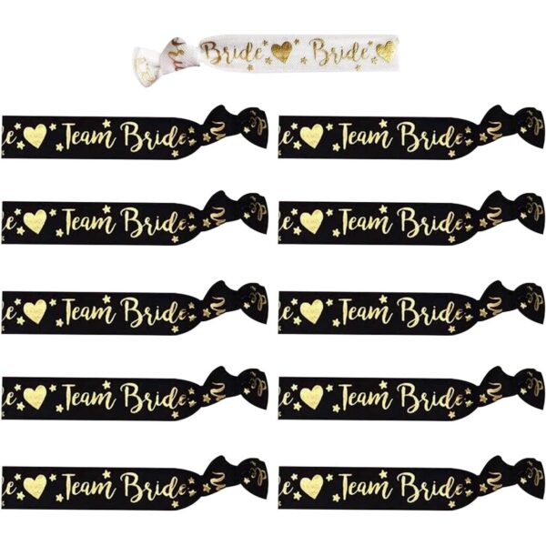 Set 11 Bratari  pentru Petrecerea Burlacitelor din Panza Marime Universala Alb/Negru