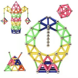 Set 178 Piese Betisoare Magnetice  din Plastic/Magnet +3 Ani Multicolor