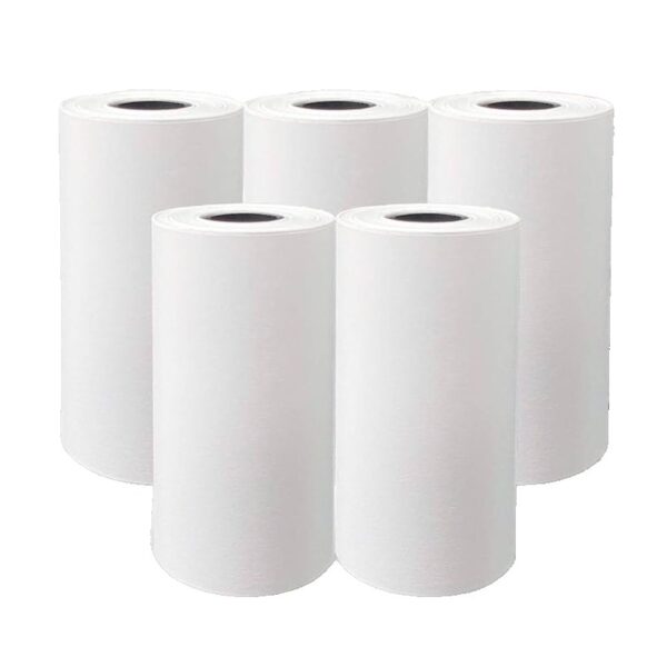 Set 5 Role de Hartie Termica  pentru Mini Imprimanta Foto Portabila Alb