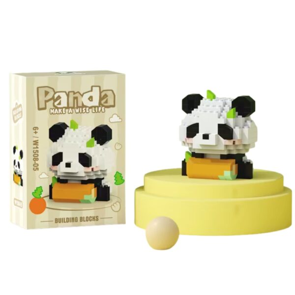 Set de Constructie  Model Panda cu Lemn 167 Piese Model 3D Jucarie Educativa STEM +6 Ani Plastic ABS 7.8 x 4.1 x 11.3 cm Bej