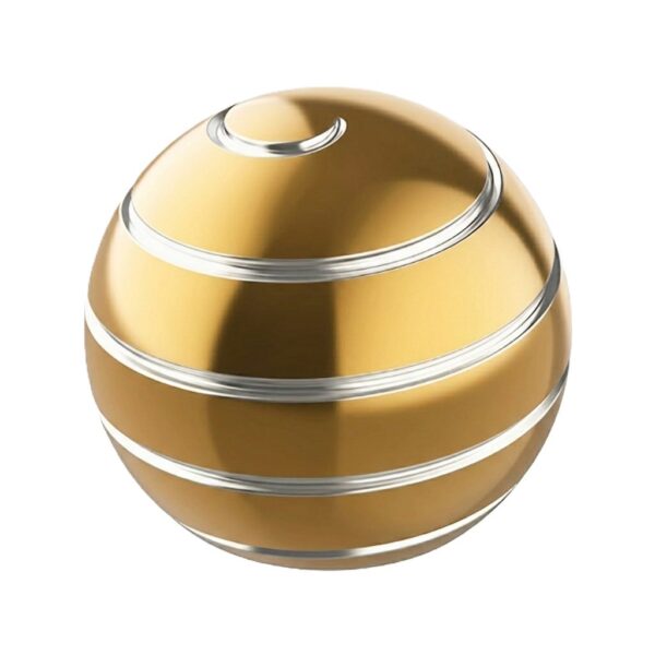 Sfera Fidget Spinner Metalic  Corp Aliaj Zinc Rulment Inox Jucarie Antistres pentru Focus si Relaxare Diametru 40 mm Gadget pentru Birou Scoala Cadou pentru Copii si Adulti Auriu