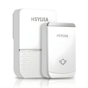 Sonerie Wireless  Rezistenta la Stropi Kit cu 2 Receptoare 38 Melodii 4 Niveluri Volum 85 dB raza 260 m 9 x 56 x 185 cm Alb/Argintiu