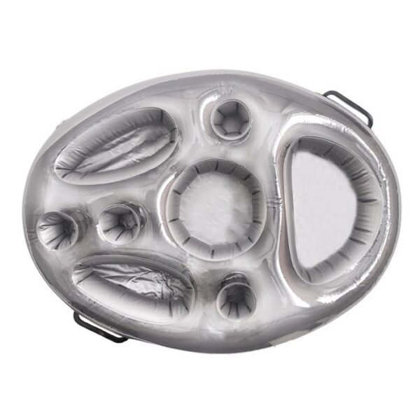 Bar gonflabil/Suport de pahare plutitor  cu 8 compartimente pompa inclusa PVC Gri 25x185x4 cm