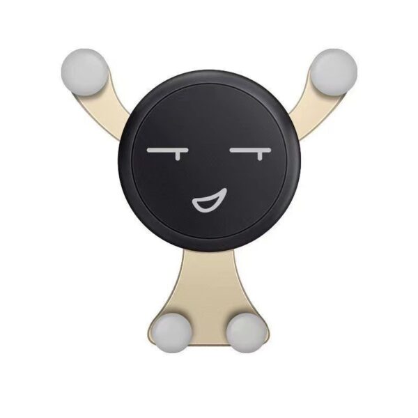Suport de Telefon  pentru Ventilatie din ABS si Silicon 11 x 10 x 4 cm pentru Telefon 4.0 - 6.0 inch Model Smiley Face Auriu