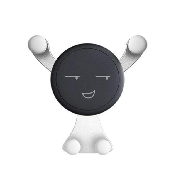Suport de Telefon  pentru Ventilatie din ABS si Silicon 11 x 10 x 4 cm pentru Telefon 4.0 - 6.0 inch Model Smiley Face Argintiu