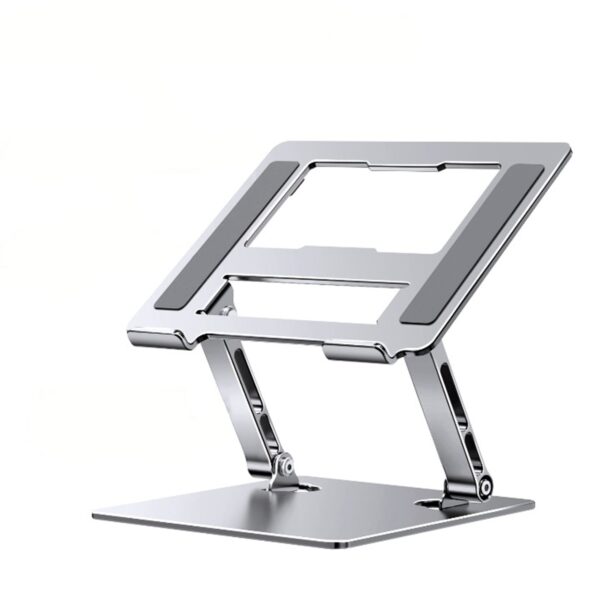 Stand Laptop si Tableta  Suport Laptop Ergonomic Pliabil Ajustabil pe Inaltime Portabil Anti Alunecare 27.7 x 27.7 x 5 cm Gri