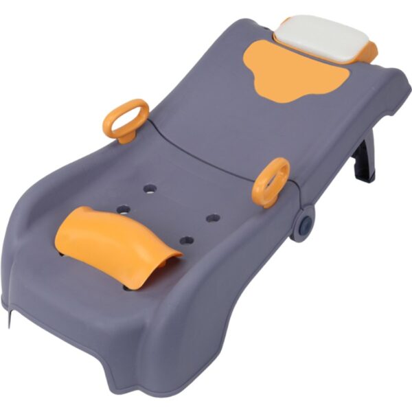 Suport Pliabil pentru Spalat Parul  Pentru Copii 0 - 16 ani cu Picioare Antialunecare Material Polipropilena Suport Cap Reglabil cu Manere 82 x 40 x 28 cm Bleumarin