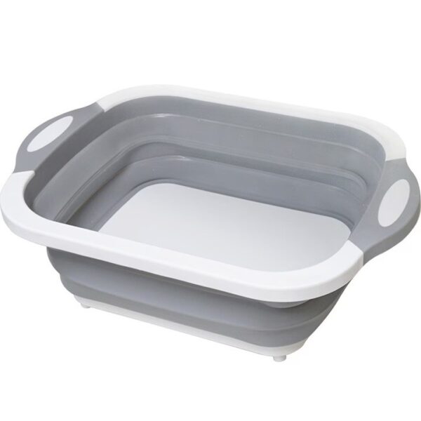 Tocator Multifunctional  2 in 1 cu Cos pentru Spalat si Scurgere Alimente 480 g Pliabila Gri