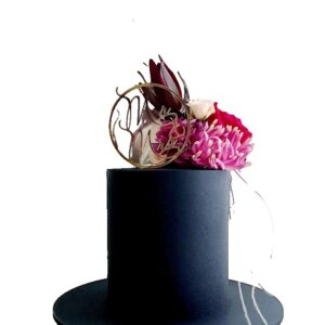 Topper Tort  Model 2 Mr&Mrs din Plastic Auriu