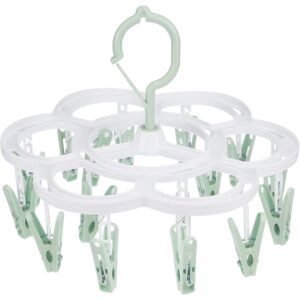 Uscator de Rufe Suspendat  cu 16 Carlige Rotire 360 Grade Mateiral Plastic Usor de Depozitat Multifunctional 26 x 21 cm Verde
