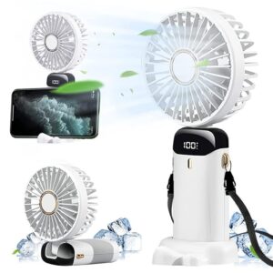 Ventilator Ultra Portabil cu Aromaterapie  3 in 1 de Mana de Birou de Gat 5 Trepte de Viteza Incarcare USB Autonomie 12h Pliabil cu Ecran LCD Alb